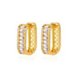 Shiny Zircon Circle Square Hoop Earrings for Women Gold Color Stainless Steel Earrings Luxury Christmas Jewelry Wedding aretes