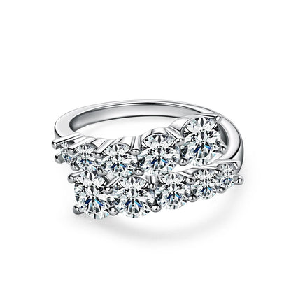 Moissanite Adjustable Ring - 14K Gold Filled, D Color, Certified, One Size Fits All