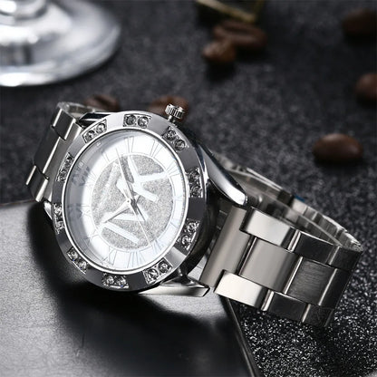 Minimalist Diamond Quartz Watch - Stainless Steel Bracelet Watch for Women & Men
