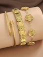 Five-Leaf Clover Bracelet Set — 18K Gold Plated Stainless Steel | Women
