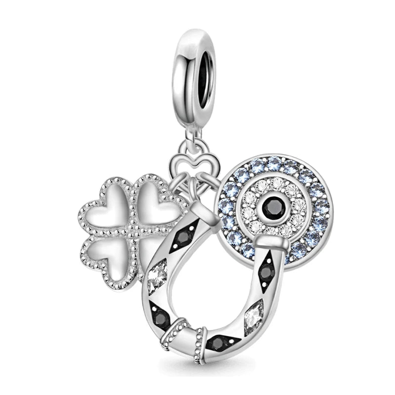 Sterling Silver Sunflower Best Friend Charm Bead - Bracelet Accessory