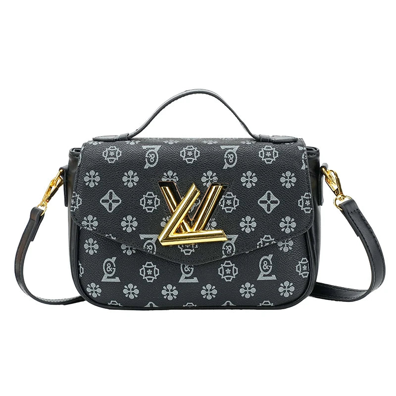Trendy Patterned Leather Shoulder Bag - Vintage Style Small Square Crossbody