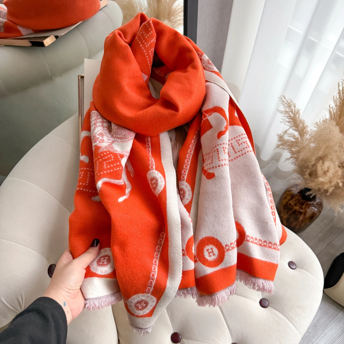 Luxury Winter Cashmere Scarf -  Warm Pashmina Blanket Poncho Shawl