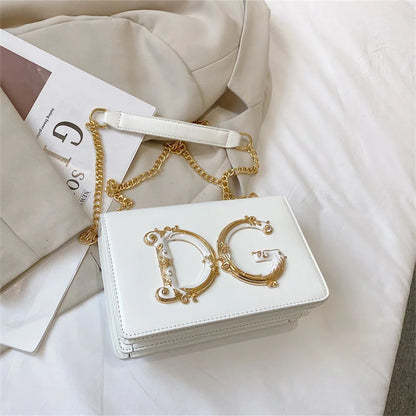 Elegant Tassel Handbag - Classic Small Square Shoulder Bag with Letter Detail