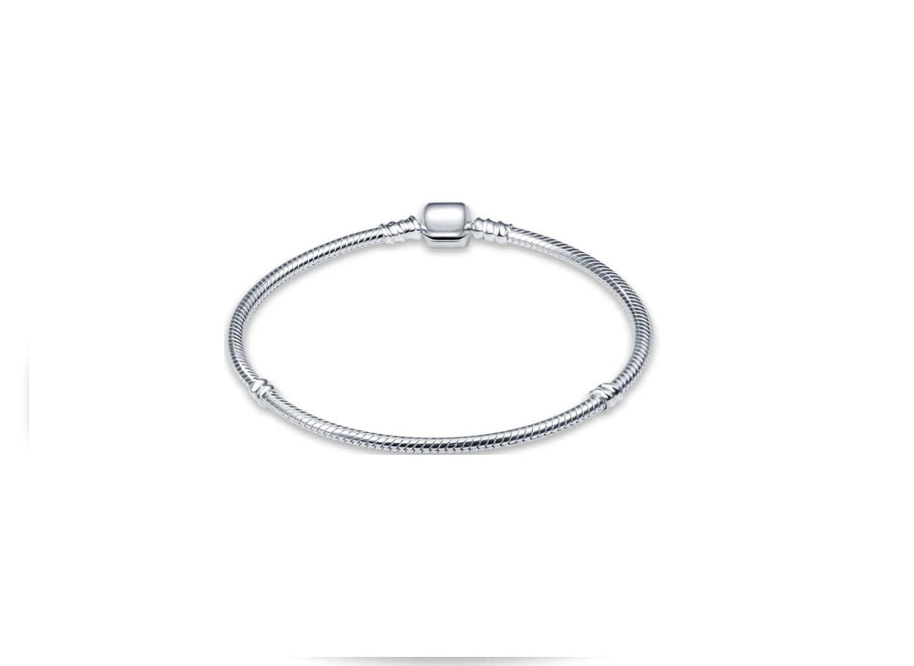 925 Sterling Silver Shell Family Tree Heart Bracelet - Charm Bangle