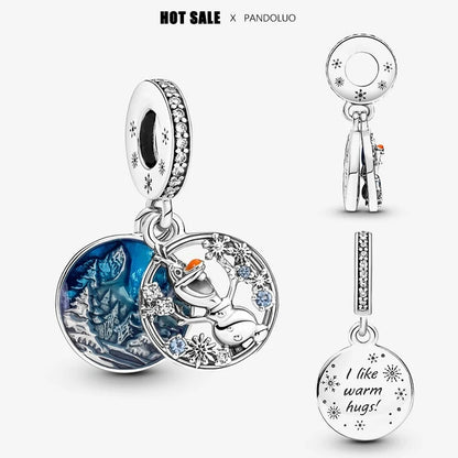 925 sterling silver charm Stitch Charm bead,Original Women Bracelet ,Necklace Pendant Jewelry Holiday gift