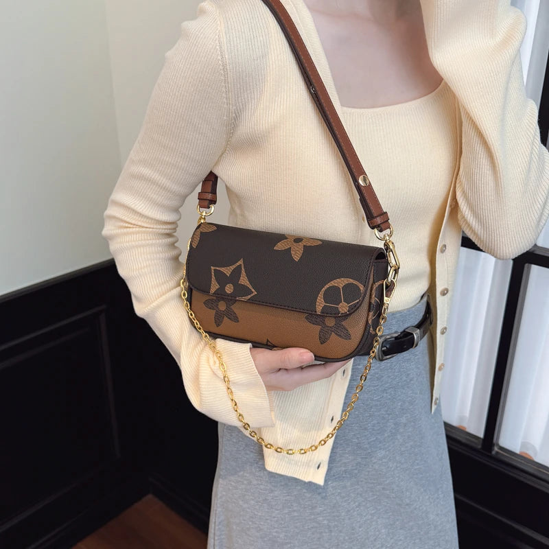 Elegant Women's Leather Messenger Handbag
