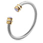 Seven-Color Zircon Bracelet - Titanium Steel European Woven Style Bangle
