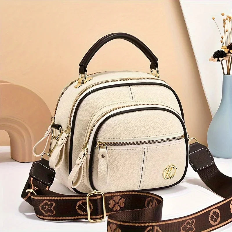 Luxury Structured Shoulder Bag - Versatile PU Leather Handbag for Shopping & Everyday