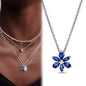 925 Sterling Silver Sparkling Blue Glass Flower Stud Earrings | Fine Jewelry Gift for Women
