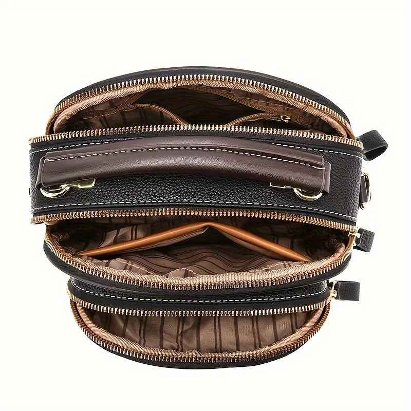 Luxury Structured Shoulder Bag - Versatile PU Leather Handbag for Shopping & Everyday