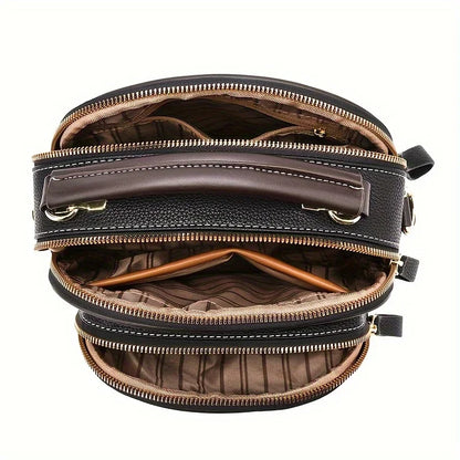 Luxury Structured Shoulder Bag - Versatile PU Leather Handbag for Shopping & Everyday