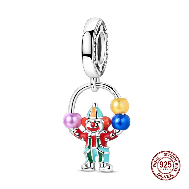 Sterling Silver Character Pendant Charm Bead - Bracelet Necklace Accessory