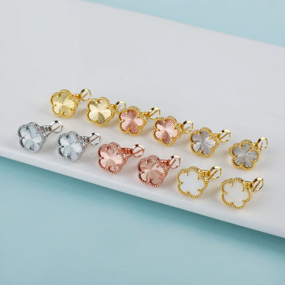 Plant Five Leaf Flower Double sided Plum Blossom Jewelry Set Necklace Earrings New Design Natural Stone Women High Quality Clove