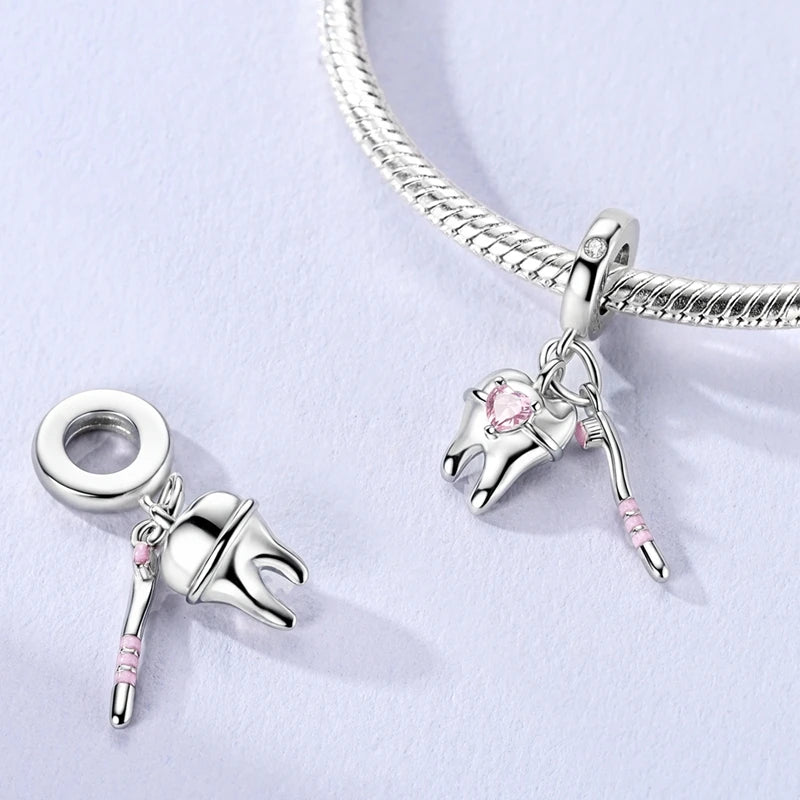 925 Sterling Silver Charm Beads | Butterfly, Crown, Heart & Perfume Bottle Zircon Charms for Women