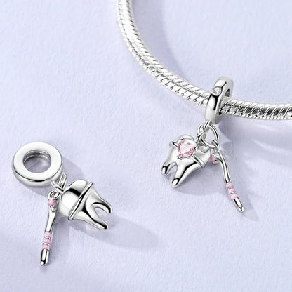 925 Sterling Silver Charm Beads | Butterfly, Crown, Heart & Perfume Bottle Zircon Charms for Women