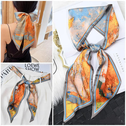 Luxury Long Silk Satin Scarf Belt - Soft Headscarf & Hair Band Accessory