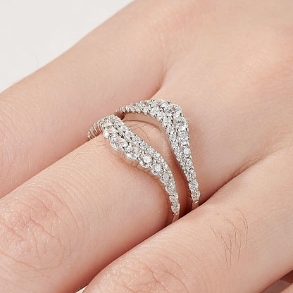 Moissanite Eternity Wedding Band — 70 Stones D VVS1 925 Silver | Ring Enhancer