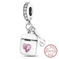 925 Sterling Silver Pink Pendant Charm Bead | Fits Pandora Bracelets & Necklaces | DIY Fine Jewelry