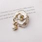 Luxury Pearl Butterfly Wreath Brooches Elegant Enamel Camellia Flower  Pendant Plant Pin Accessories Women Party Jewelry Gift