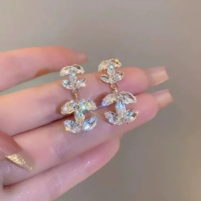 2PCS Fashion Advanced Sense Shiny Letter Earrings For Women Girls Minimalist Versatile Earrings Jewelry Accessories Gifts