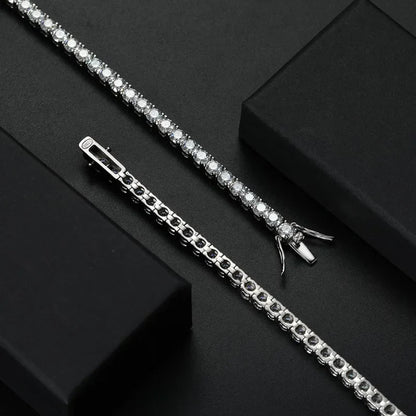 Moissanite Tennis Bracelet - 925 Sterling Silver, D Color VVS1, GRA Certified