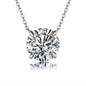 Moissanite Pendant Necklace - 925 Sterling Silver & 18K Gold, 0.5ct to 5ct, D Color VVS1, GRA Certified