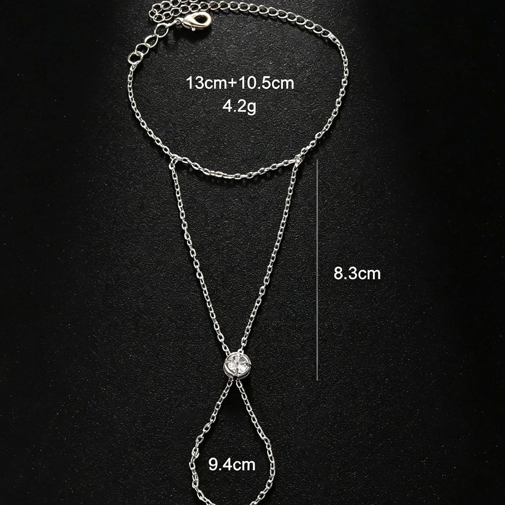 Luxury Zircon Chain Bracelet for Women — Gold & Silver Geometric Hand Jewelry