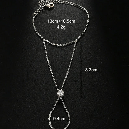 Luxury Zircon Chain Bracelet for Women — Gold & Silver Geometric Hand Jewelry
