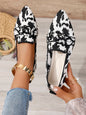 Women's Leopard Print Bow Flats - Shallow Slip-On Shoes