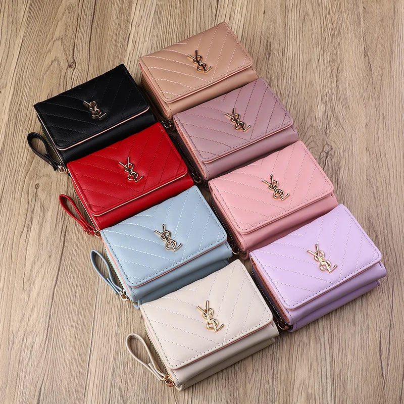 Women's Multi-Slot Wallet - Compact PU Leather Card Holder