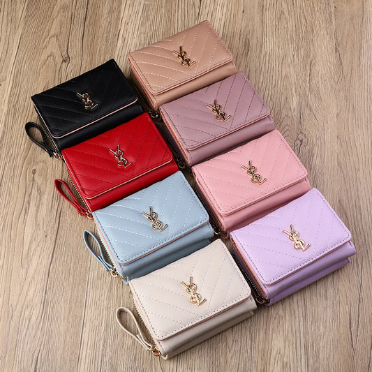 Women's Multi-Slot Wallet - Compact PU Leather Card Holder