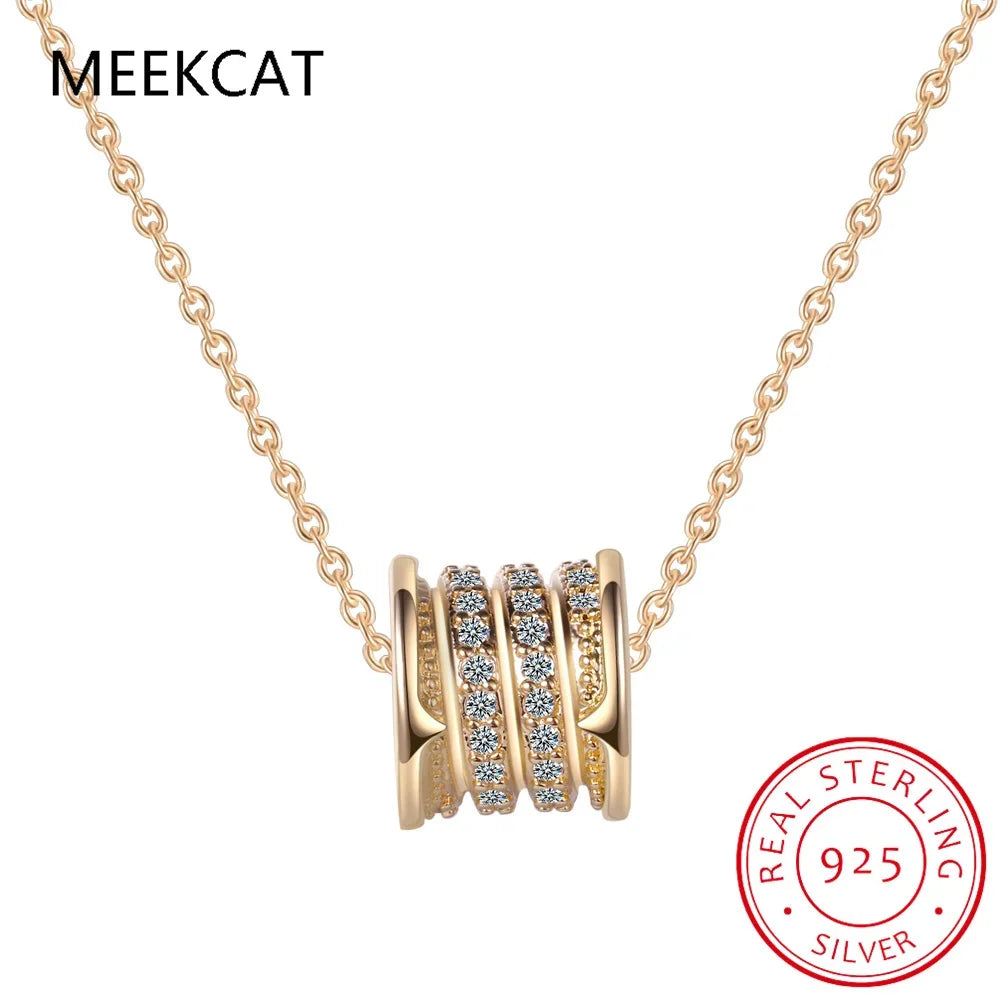 925 Sterling Silver Cubic Zircon Pendant Necklace | Classic Elegance for Women