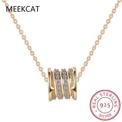 925 Sterling Silver Cubic Zircon Pendant Necklace | Classic Elegance for Women