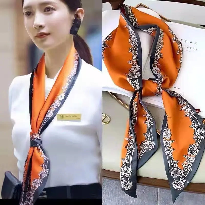 Luxury Long Silk Satin Scarf Belt - Soft Headscarf & Hair Band Accessory