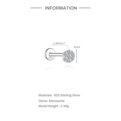Moissanite Stud Earrings - 925 Sterling Silver, 0.03-1.2ct, D Color, GDTC Certified