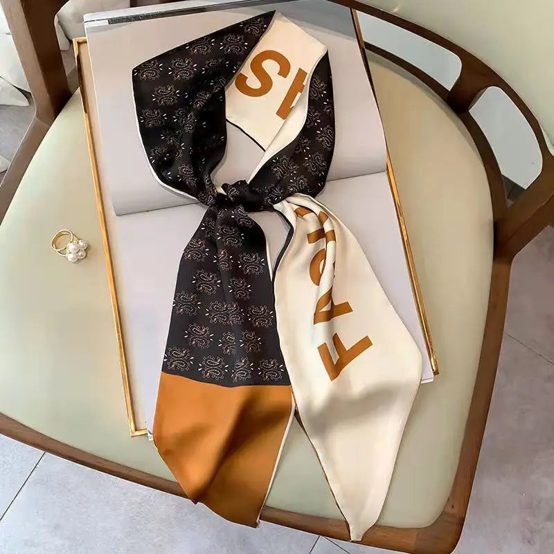 Luxury Long Silk Satin Scarf Belt - Soft Headscarf & Hair Band Accessory