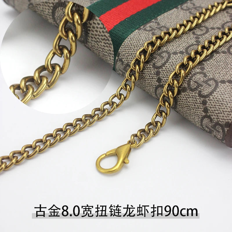 Long Zipper Wallet Chain Accory Handbag Strap DIY Coffee Leather Strip Single oulder Crossbody Bag Chain Replacement