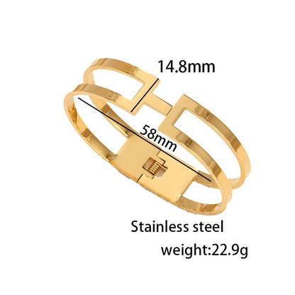 Fashionable stainless steel double-layer cuff bracelet men and women letter bracelet couple jewelry gift wholesale