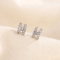 Sterling Silver H-letter Exquisite Earrings Small And Simple Set With Diamond Hollow Earrings Birthday Gift Jewelry