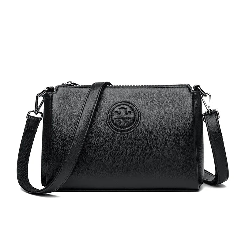 2025 Luxury Genuine Leather Handbag for Women - Soft Leather Shoulder Tote & Crossbody Bag for Middle-Aged Ladies & Mothers