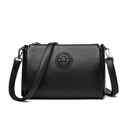 2025 Luxury Genuine Leather Handbag for Women - Soft Leather Shoulder Tote & Crossbody Bag for Middle-Aged Ladies & Mothers