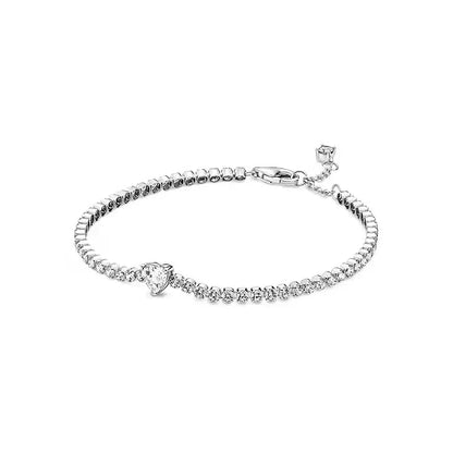 Brand new 925 sterling silver zirconia exquisite tennis star bracelet for women DIY original charm beads exquisite jewelry