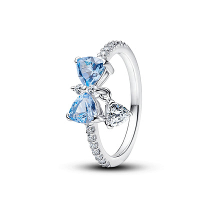 925 Sterling Silver Blue Bow Zircon Fine Jewelry | Earrings, Necklace & Ring for Women