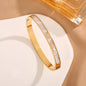 New Titanium Steel High end White Shell Fritillaria Bracelet Women's Simple and Personalized Bracelet