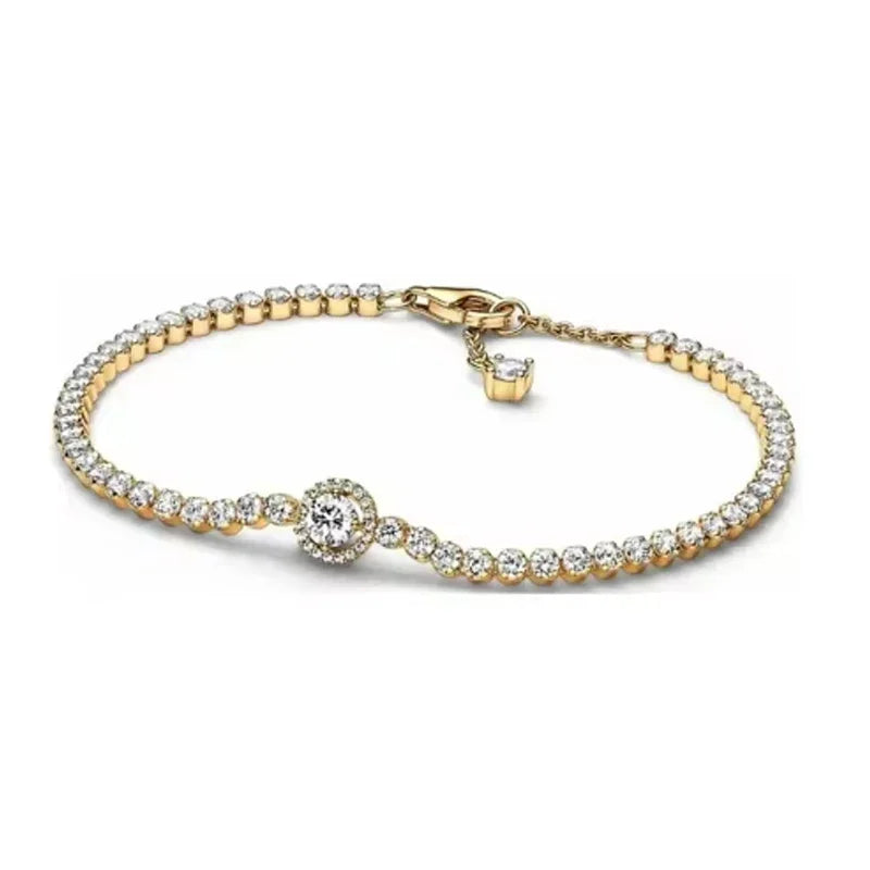Brand new 925 sterling silver zirconia exquisite tennis star bracelet for women DIY original charm beads exquisite jewelry