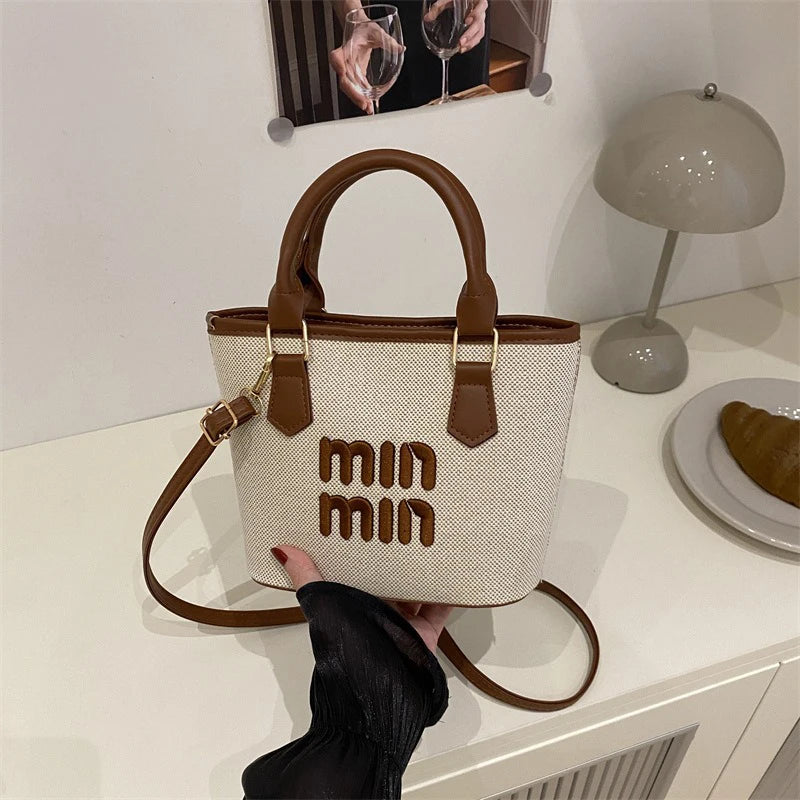 Woven Texture Crossbody Bag - Niche Design Shoulder Handbag