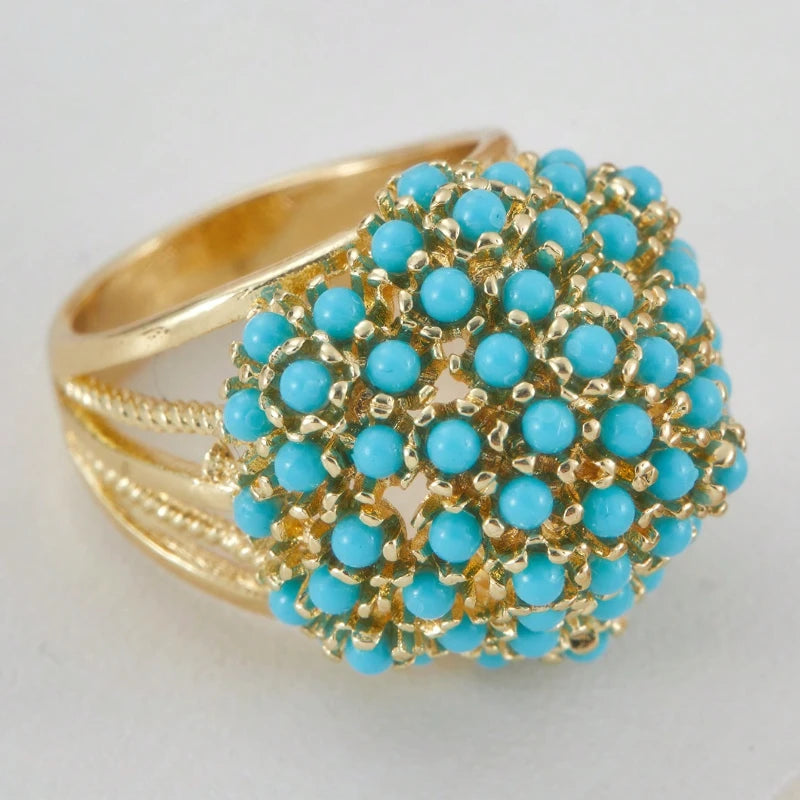 Trendy Hollow Pearl Inlay Ring for Women | Classic Gold Tone