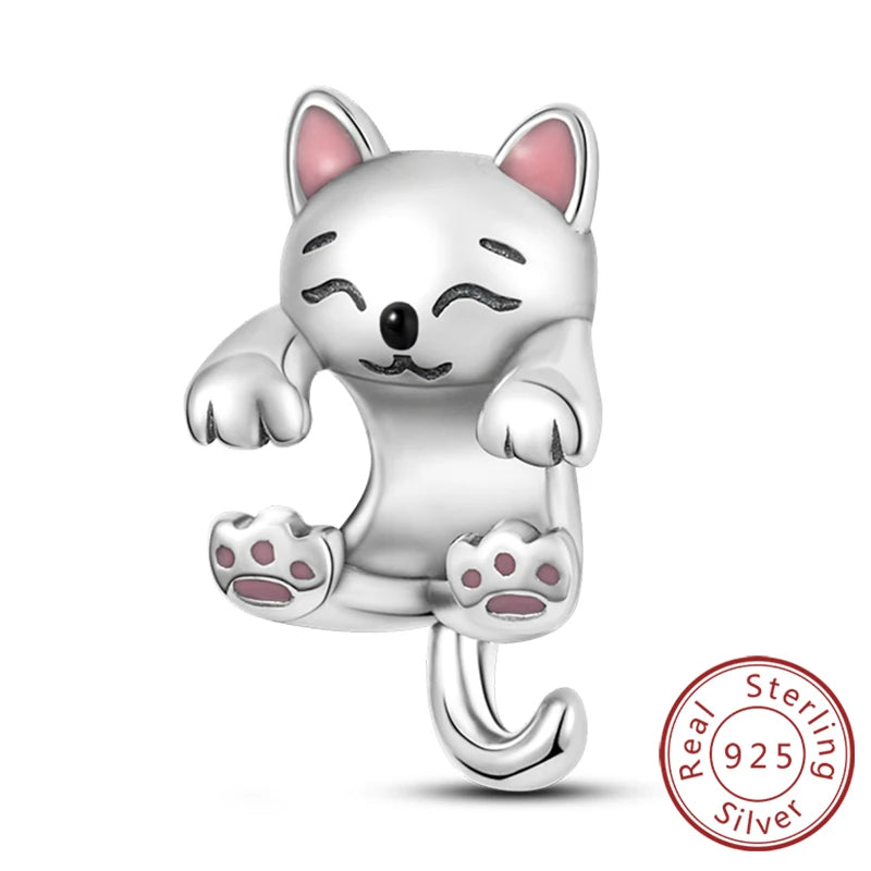 925 Sterling Silver Pink Pendant Charm Bead | Fits Pandora Bracelets & Necklaces | DIY Fine Jewelry