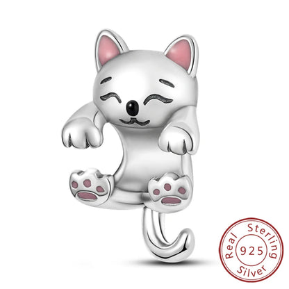 925 Sterling Silver Pink Pendant Charm Bead | Fits Pandora Bracelets & Necklaces | DIY Fine Jewelry